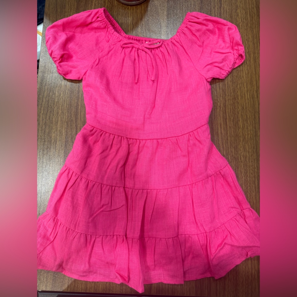 Chelsea & Violet Bubble Gum Pink Kids Size 3T Dress Linen Blend